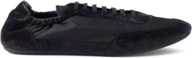 Prada Zwart Zijde Nylon Sneakers