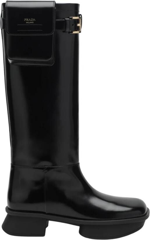 Prada Zwarte Lage Laarzen September Drop