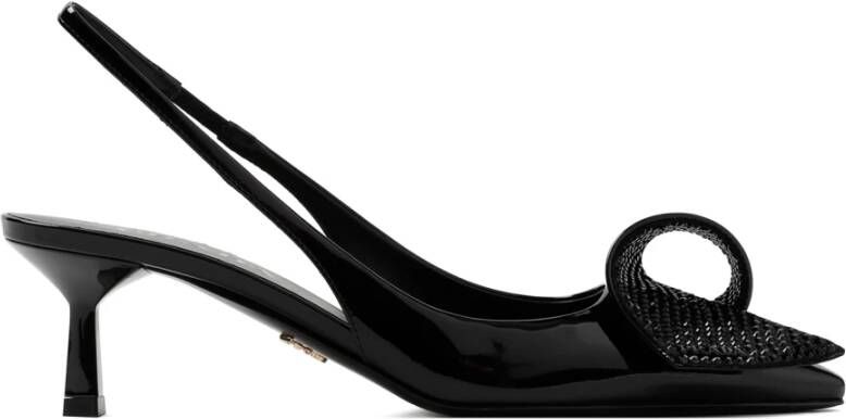 Prada Zwarte Lakleren Puntige Pumps Black Dames