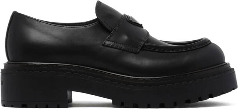 Prada Zwarte leren loafers Black Heren