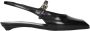 Prada Zwarte leren platte sandalen met logo - Thumbnail 1