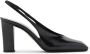 Prada Hoge hakken Pointed Toe Black Calf Leather Pumps in zwart - Thumbnail 1