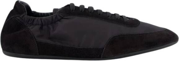 Prada Zwarte leren vetersneakers