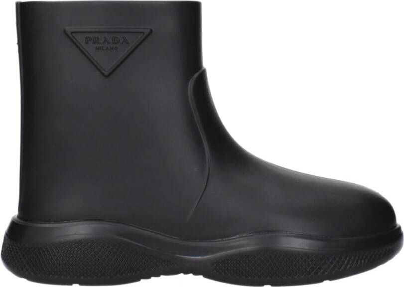 Prada Zwarte regenlaarzen Mellow Caocho Black Dames