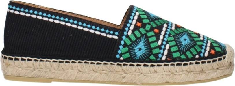 Prada Canvas Slip-On Espadrilles Kameel Logo Multicolor Dames