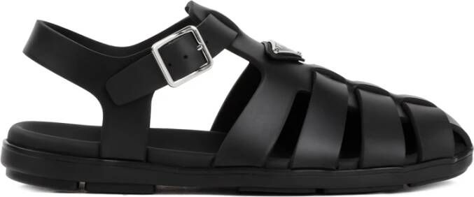 Prada Zwarte Tech Strap Sandalen Ss25