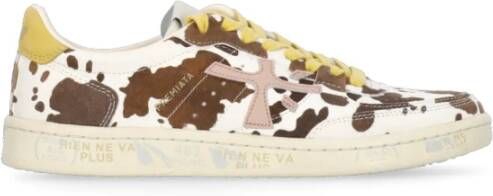 Premiata Animalier Leren Sneakers met Geperforeerde Details