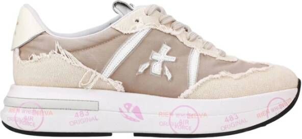 Premiata Beige Leren Sneakers Beige Dames