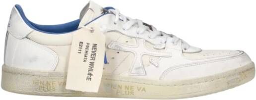 Premiata Beige Leren Suède Sneakers Rubberen Zool