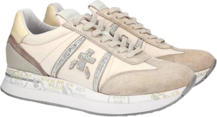 PREMIATA Lage Sneakers Dames Conny Maat: 40 Materiaal: Textiel Kleur: Creme - Foto 3