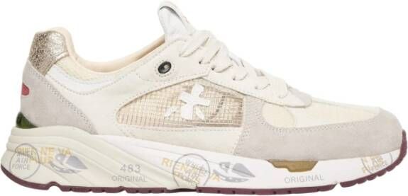 Premiata Beige Sneakers met Contrasterende Details