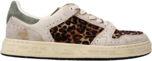 Premiata Beige Sneakers met Couture Twist