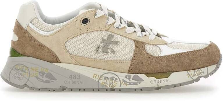 Premiata Beige Suède Mesh Sneakers Vintage Look