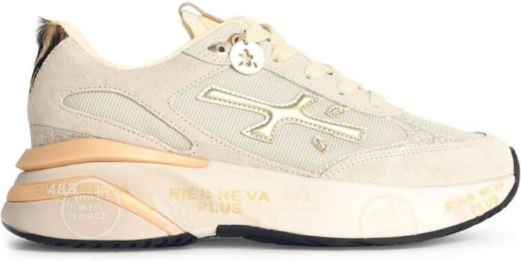 Premiata Beige Suède Sneakers met Rubberen Inzetstukken