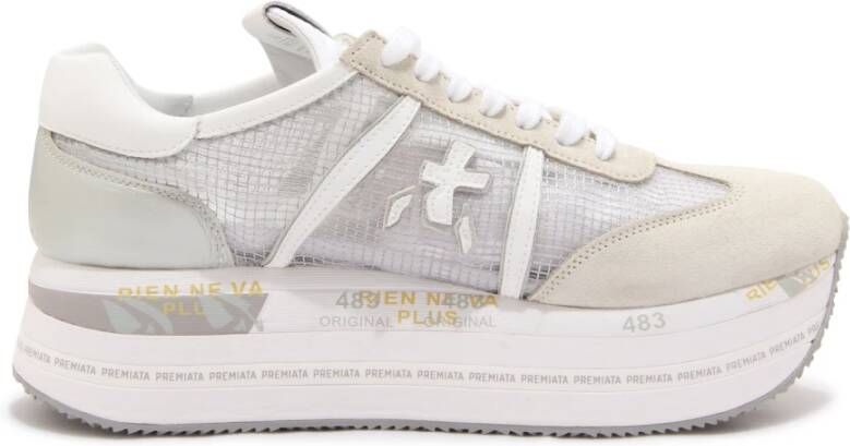 Premiata Transparante Rip-Stop Beth Sneakers Grijs Gray Dames