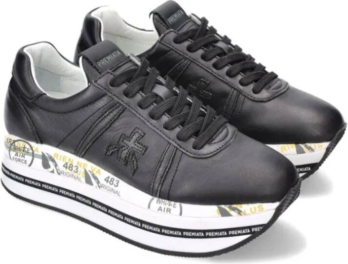Premiata Zwarte Leren Sneakers met Python Detail Black Dames - Foto 3
