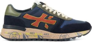 Premiata Blauw Combi Leren Sneakers Blauw Heren