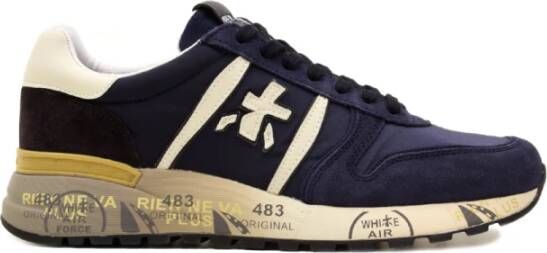 Premiata Blauwe Lage Top Sneakers Stijlvol Comfort
