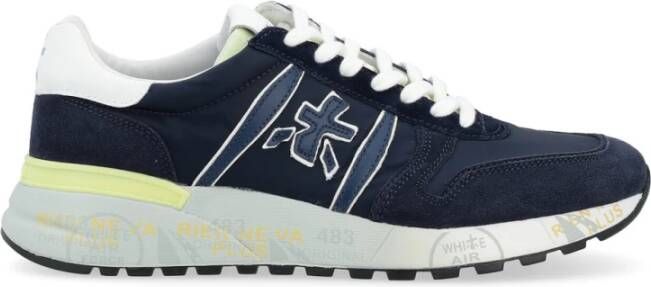 Premiata Blauwe Leren Sneaker Lander Model Blue Heren