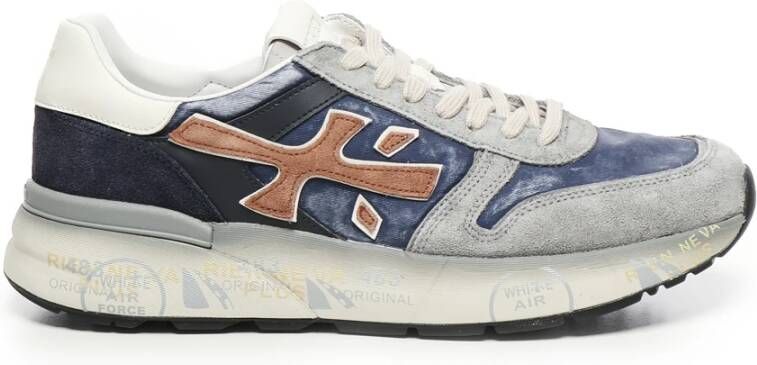 Premiata Blauwe MultiColour Sneakers met Suède Stof en Leren Inzetstukken
