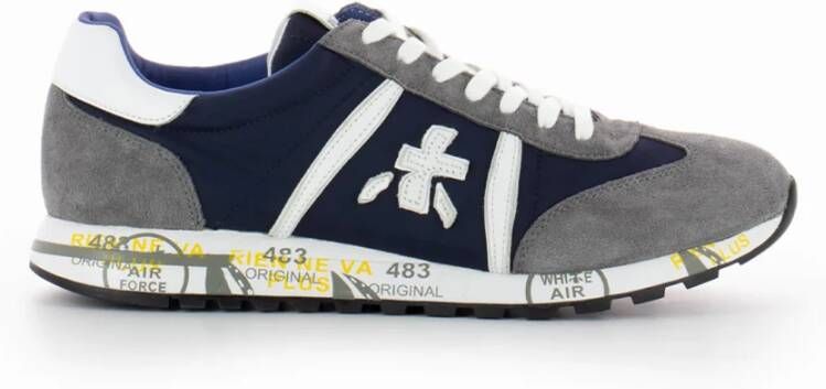 Premiata Blauwe Nylon Sneakers met Suède Inzetstukken Blue Heren - Foto 4