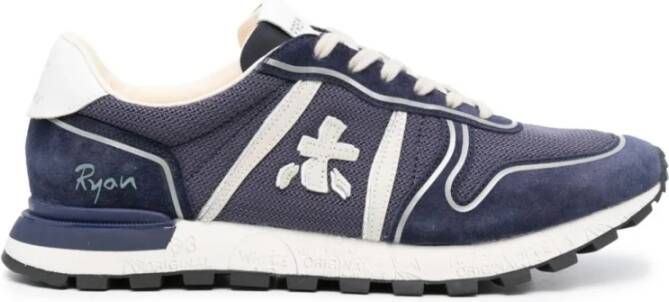 Premiata Blauwe Retro Style Sneakers met Reflex Details Blue Heren