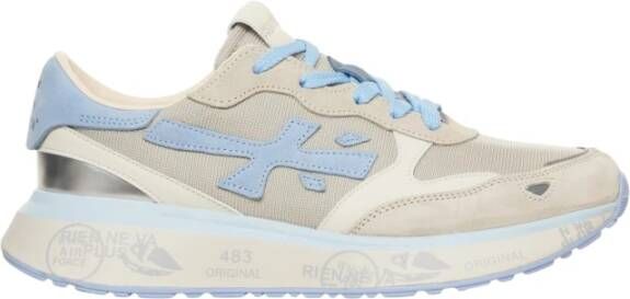 Premiata Blauwe Sneakers met Metallic Look