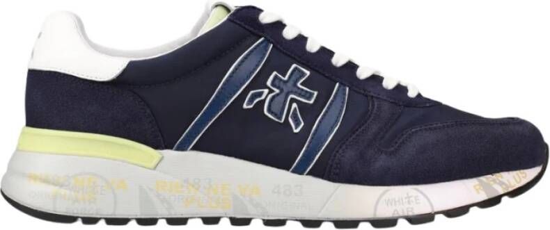 Premiata Blauwe Suède en Nylon Sneakers Blue Heren