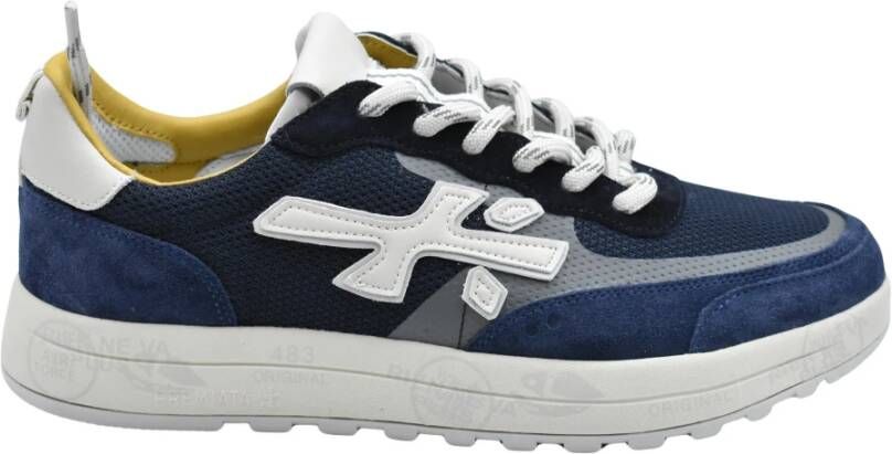 Premiata Blauwe Veterschoenen voor Mannen