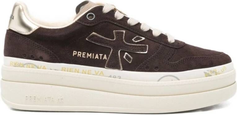 Premiata Bruine Sneakers met Dubbellaags Platform