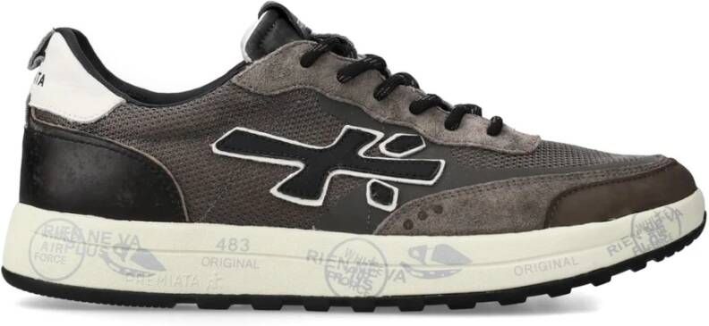 Premiata Bruine Mesh Suède Sneakers Dikke Zool