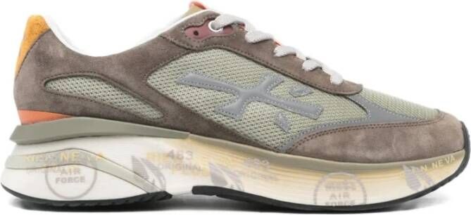 Premiata Bruine Sneakers met Ge gde Materialen