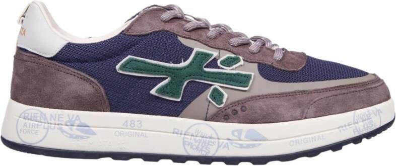 Premiata Blauwe platte schoenen met versleten effect Multicolor Heren