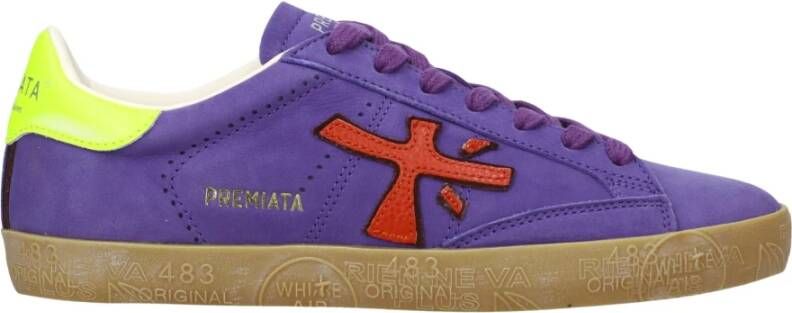 Premiata Casual Sneakers voor Mannen Purple Heren