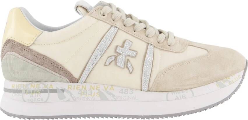 PREMIATA Lage Sneakers Dames Conny Maat: 40 Materiaal: Textiel Kleur: Creme - Foto 8