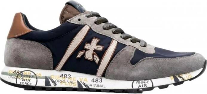 Premiata Eric 5377 Marineblauwe Sneakers met Contrastdetails Blauw Heren