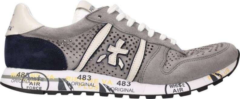 Premiata Eric 6141 Retro-geïnspireerde herenleren sneakers Gray Heren