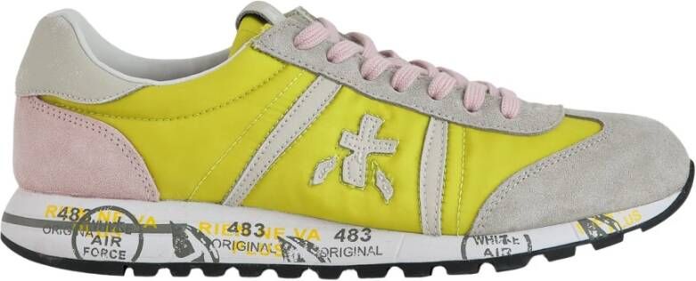 Premiata Gele Sneakers met Grijze Details
