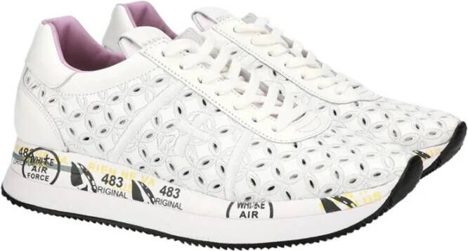 Premiata Geperforeerde Leren Sneakers White Dames