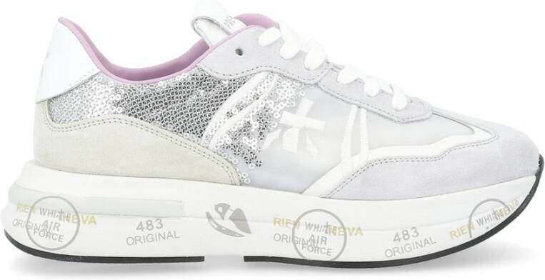 Premiata Grijze en beige sneakers met pailletten Multicolor Dames