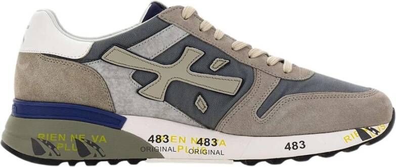 Premiata Stijlvolle Mick Canvas Nylon Sneakers in Grijze Contrasten Gray Heren