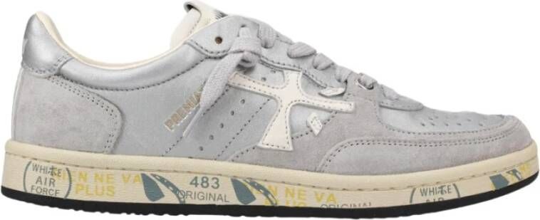 Premiata Grijze Leren en Suède Sneakers Gray Dames