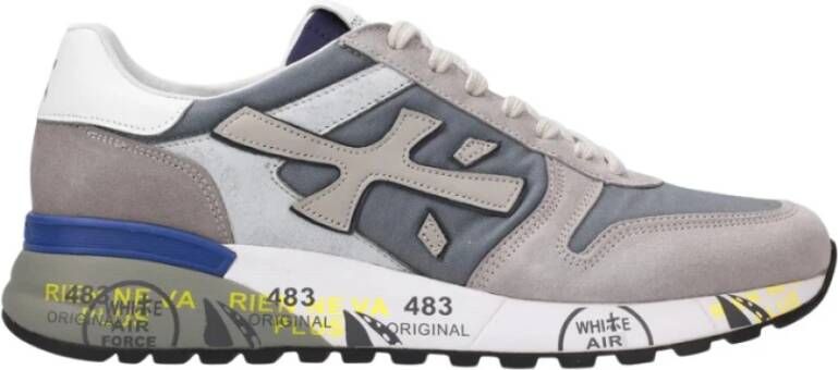 Premiata Stijlvolle Mick Canvas Nylon Sneakers in Grijze Contrasten Gray Heren