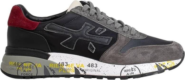 Premiata Grijze Sneakers met Rode Details Grijs Heren