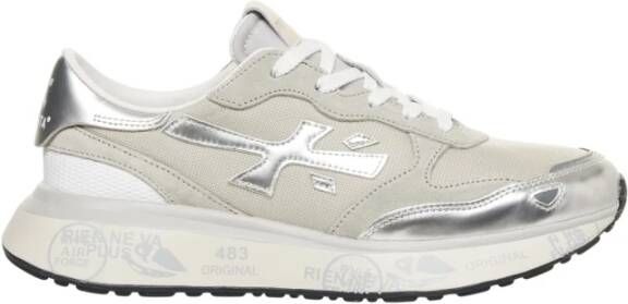 Premiata Grijze Sneakers met Stijlvolle Metallic Look
