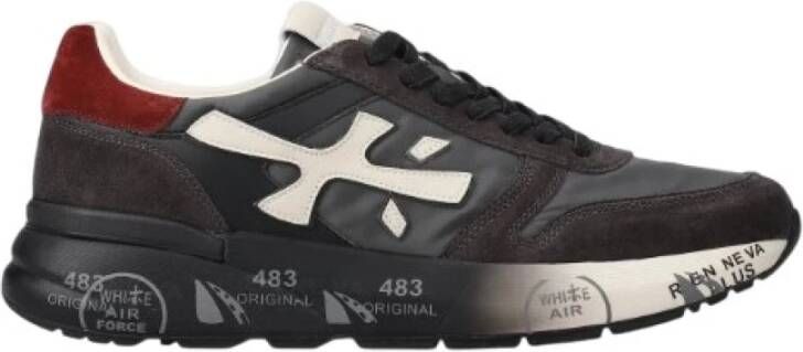 Premiata Grijze Sneakers met Suède Inzetstukken