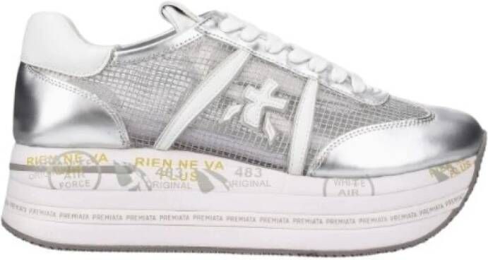 Premiata Grijze Sneakers met Zijlogo-embleem