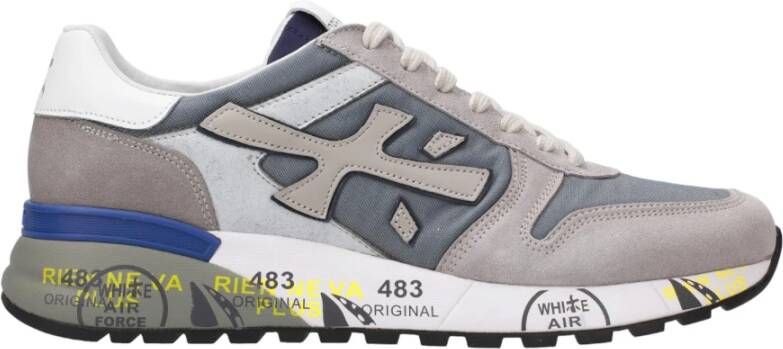 Premiata Stijlvolle Mick Canvas Nylon Sneakers in Grijze Contrasten Gray Heren