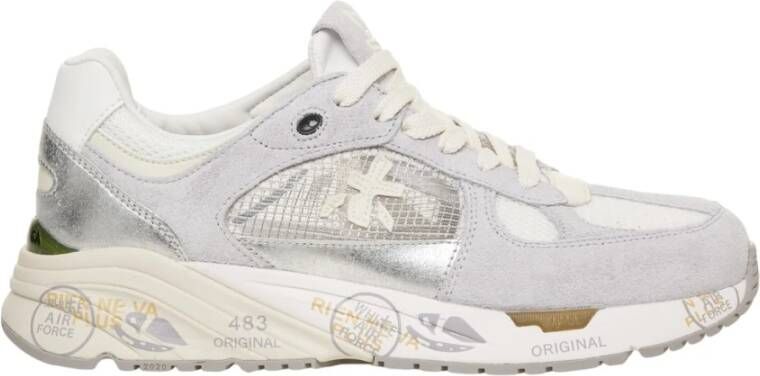 Premiata Grijze Sneakers Stijlvol Afgerond Ontwerp