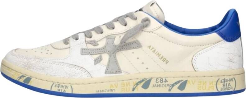 PREMIATA Lage Sneakers Heren Clay Maat: 40 Materiaal: Leer Kleur: Wit
